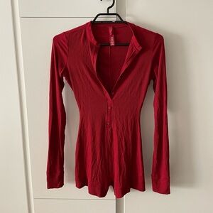 Skims Henley Ribbed Romper